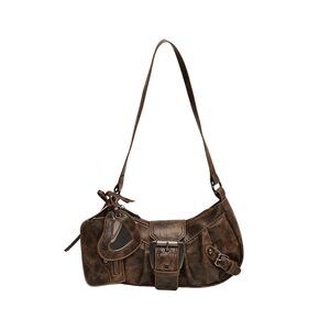 1115 Y2k Shoulder Bag Buckle Western Vintage Hobo Pu Leather Handbags